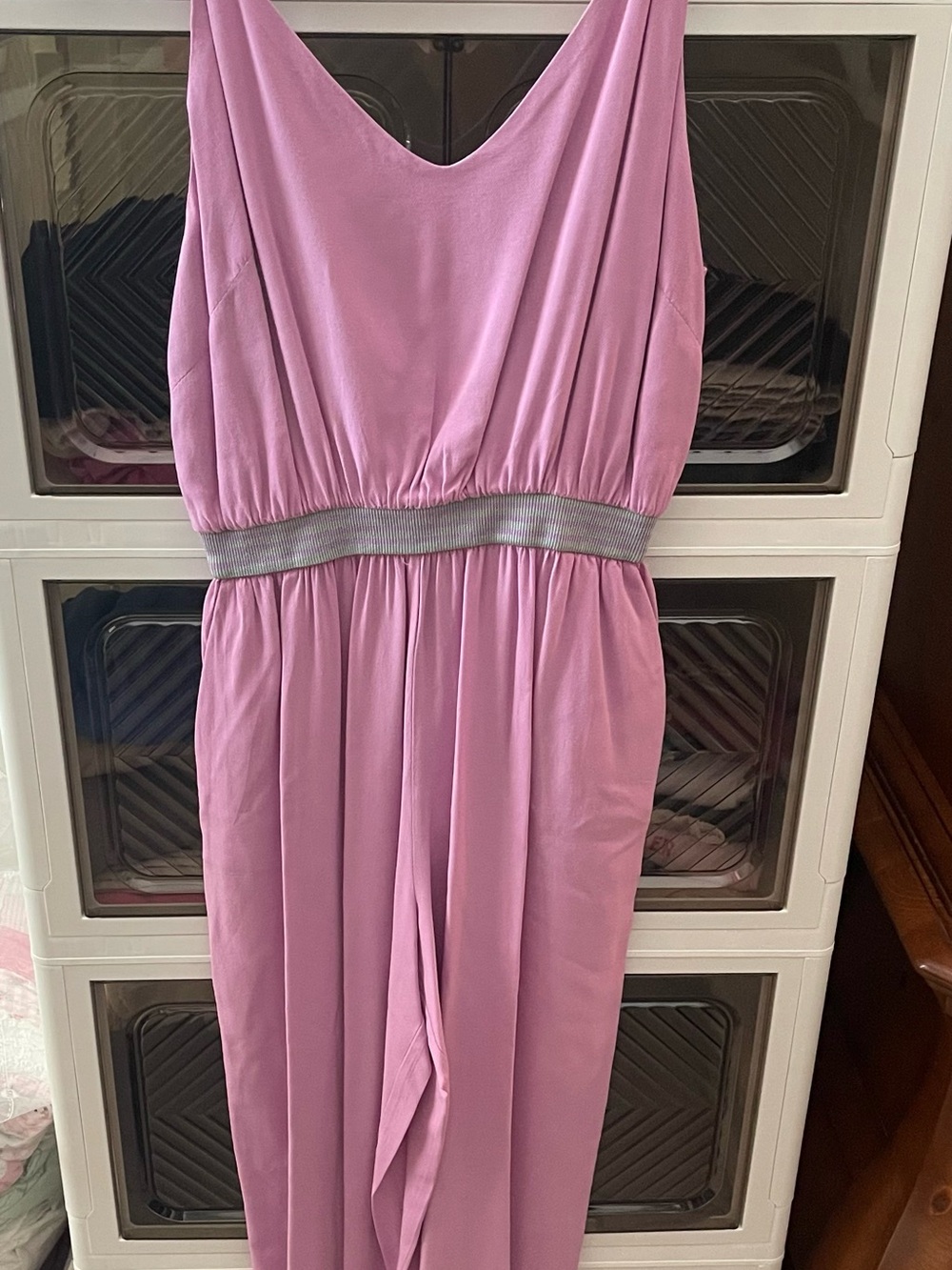 Kids Pink Sleeveless Jumpsuit with Elastic Waistband